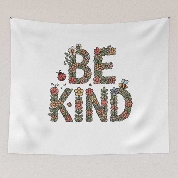 Item preview, Be Kind Floral Typography Vintage Cottagecore designed and sold by Rehnair.