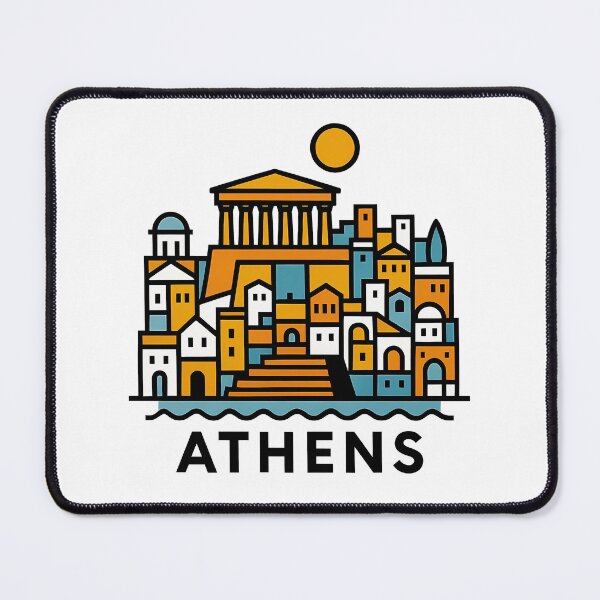 Item preview, Athens Greece Travel Souvenir - Acropolis Temple & Ancient Ruins Art designed and sold by OzzFrequency.