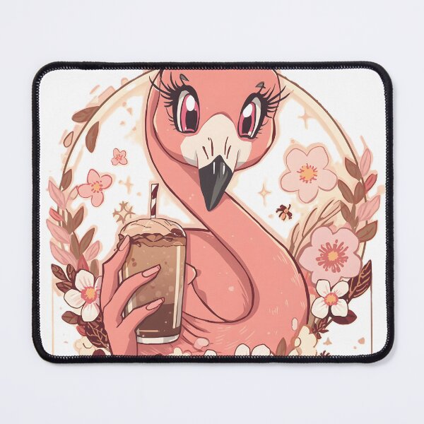 Item preview, Cute Coffee Flamingo Sticker | Kawaii Pink Flamingo with Iced Coffee | Floral Café Aesthetic Illustration designed and sold by dreamz-world.