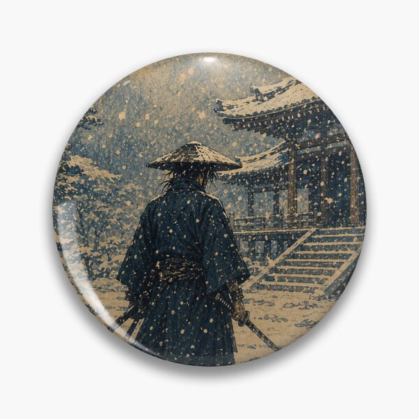 Item preview, Samurai Walking Through Winter Temple designed and sold by  Silent Japan Studio.