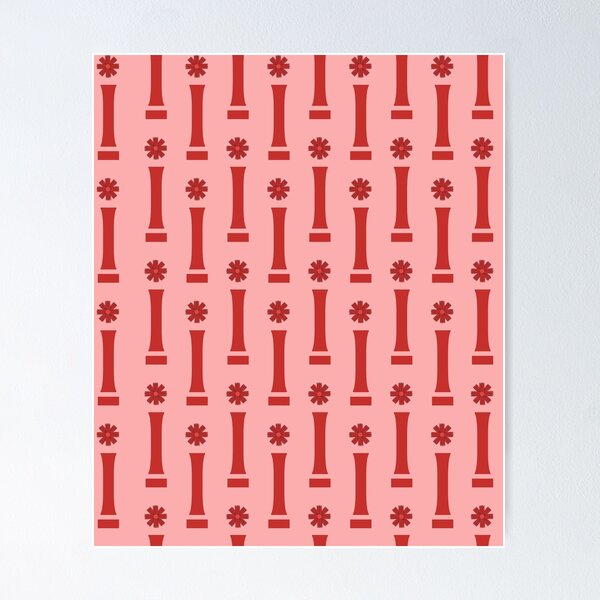 Item preview, Minimalist Terracotta Orange Geometric Floral Pattern designed and sold by Rehnair.