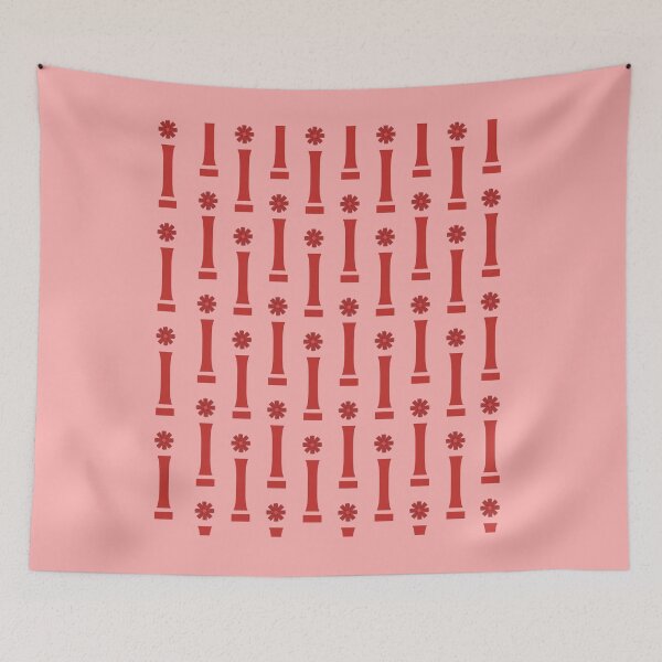 Item preview, Minimalist Terracotta Orange Geometric Floral Pattern designed and sold by Rehnair.
