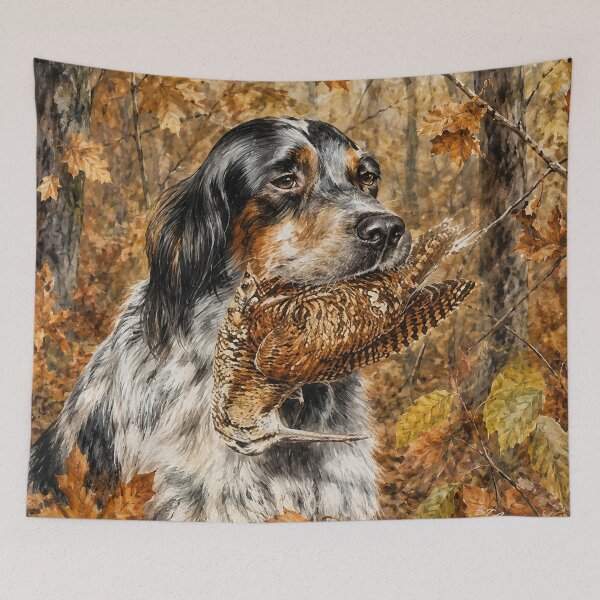 Item preview, English Setter with Woodcock – Autumn Retrieve designed and sold by TammyHunterArt.