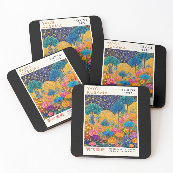 Item preview, Inspired by Yayoi Kusama 1993 Tokyo Poster, Colorful Dot Art Flower Forest Print, Musee d'Art Moderne Wall Decor designed and sold by MorningJoco.