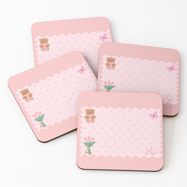Item preview, Cute Teddy Bear Pink Stationery Frame Coquette Aesthetic designed and sold by Rehnair.