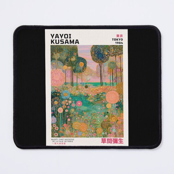 Item preview, Inspired by Yayoi Kusama Tokyo 1984 Poster, Colorful Dot Art Landscape Print, Musee d'Art Moderne Wall Decor designed and sold by HappyGrandmaUB.