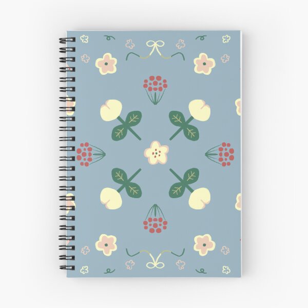 Item preview, Blue Folk Floral Berry Pattern — Blue Lemon Studio Original Illustration designed and sold by BluelemonStudio.