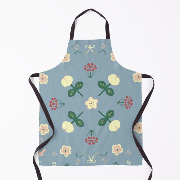 Item preview, Blue Folk Floral Berry Pattern — Blue Lemon Studio Original Illustration designed and sold by BluelemonStudio.