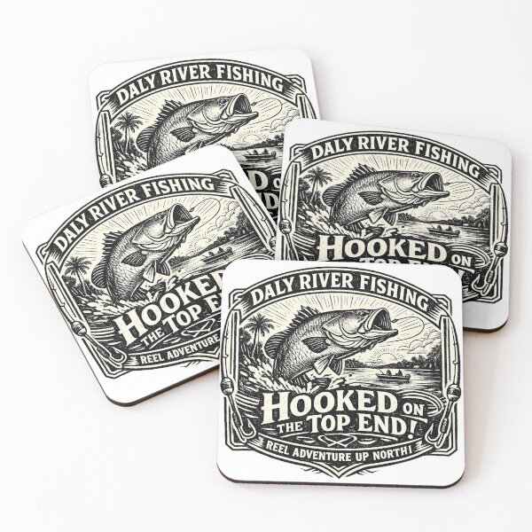 Item preview, Daly River Fishing Hooked On The Top End Fishing Crew Fishing Pun Badge designed and sold by Yellowriversss.