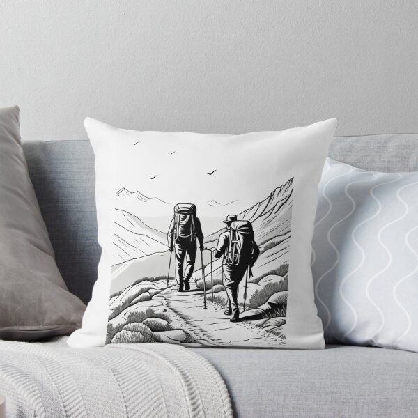 Item preview, Art - Two Hikers, Woodcut Style designed and sold by Reverso-Design.
