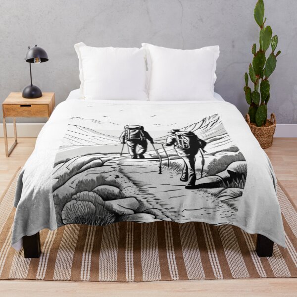 Artikelvorschau, Art - Two Hikers, Woodcut Style entworfen und verkauft von Reverso-Design.