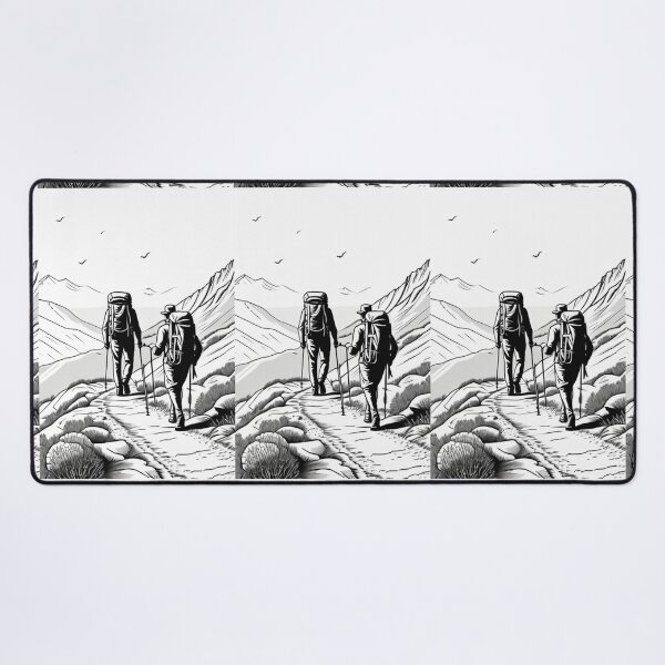 Artikelvorschau, Art - Two Hikers, Woodcut Style entworfen und verkauft von Reverso-Design.