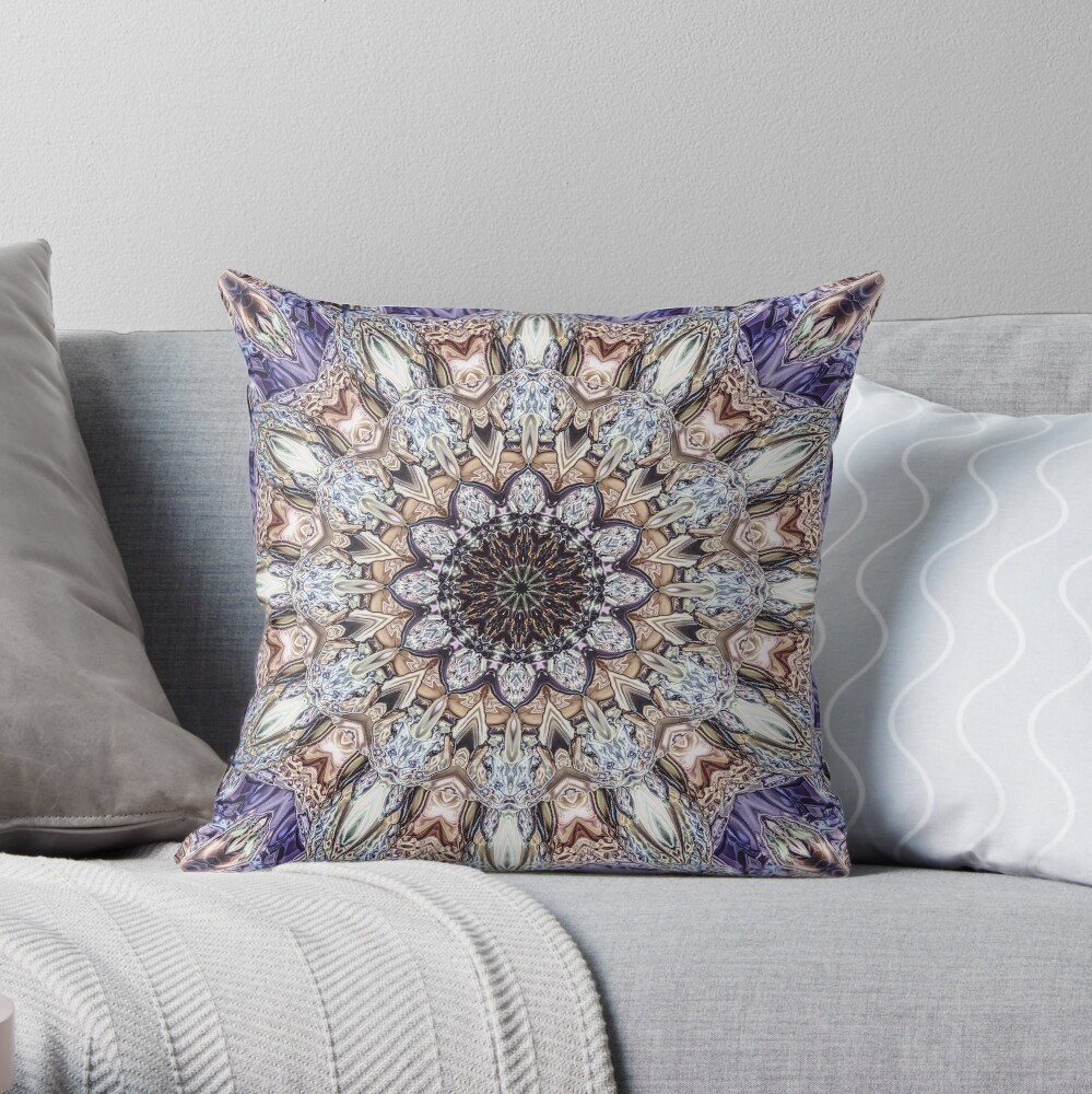 Abstract Gemstones Throw Pillow