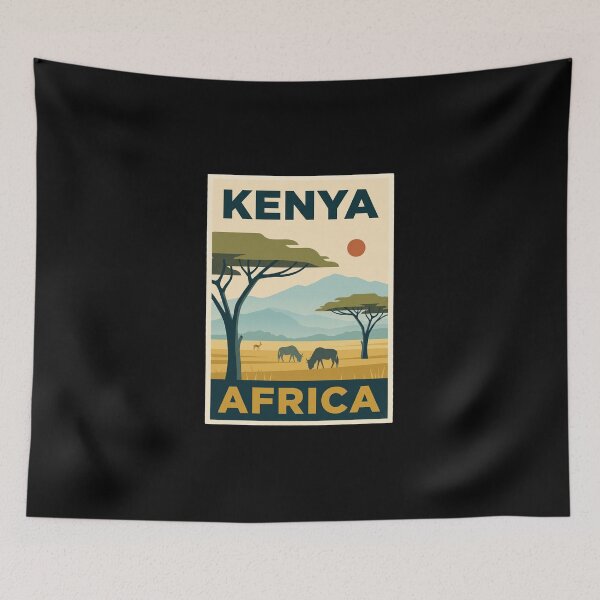 Item preview, Kenya Safari Africa Vintage Travel Art designed and sold by dudelinart.