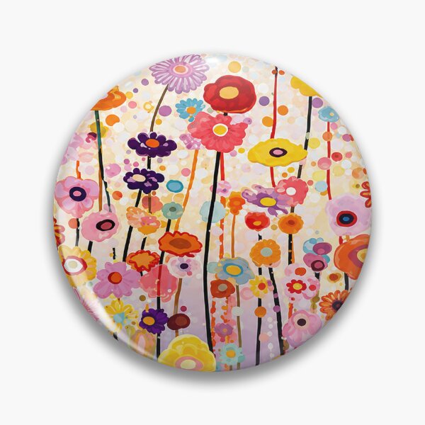 Item preview, Inspired by Yayoi Kusama Flower Field Poster, Colorful Japan 1972 Dot Art Print, Modern Japanese Wall Decor designed and sold by scrambledpeg.