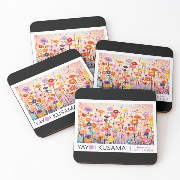 Item preview, Inspired by Yayoi Kusama Flower Field Poster, Colorful Japan 1972 Dot Art Print, Modern Japanese Wall Decor designed and sold by scrambledpeg.