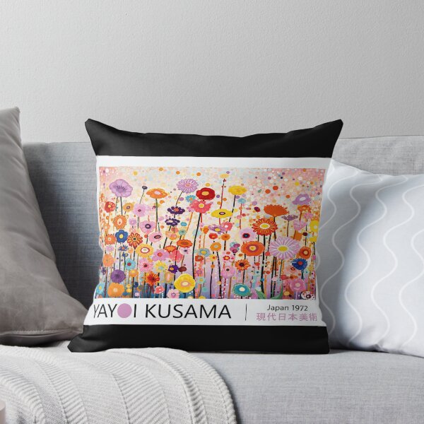 Item preview, Inspired by Yayoi Kusama Flower Field Poster, Colorful Japan 1972 Dot Art Print, Modern Japanese Wall Decor designed and sold by scrambledpeg.