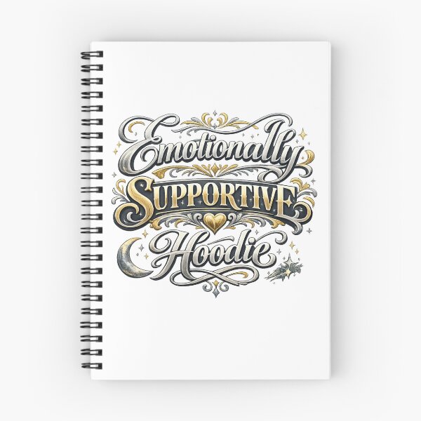 Item preview, Emotionally Supportive Hoodie – Elegant Vintage Typography Design designed and sold by Karszul.