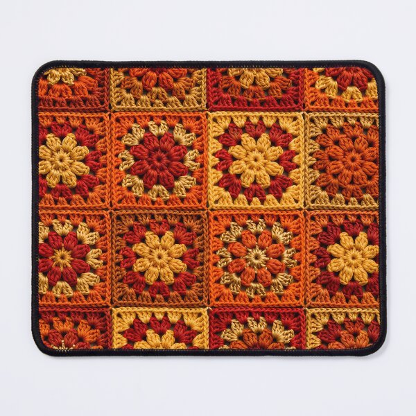 Item preview, Autumn Crochet Granny Square Orange Red Gold designed and sold by LuisWorks.