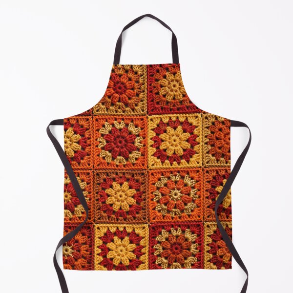 Item preview, Autumn Crochet Granny Square Orange Red Gold designed and sold by LuisWorks.