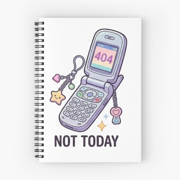 Item preview, Y2K Retro Flip Phone 404 Error Not Today Aesthetic Sticker designed and sold by Rehnair.