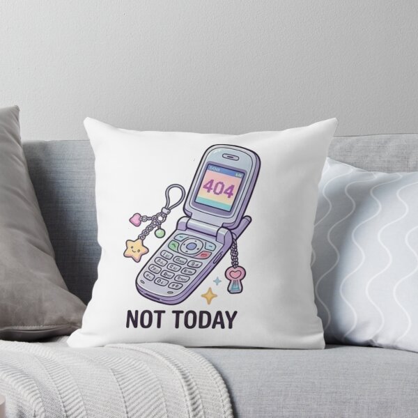 Item preview, Y2K Retro Flip Phone 404 Error Not Today Aesthetic Sticker designed and sold by Rehnair.