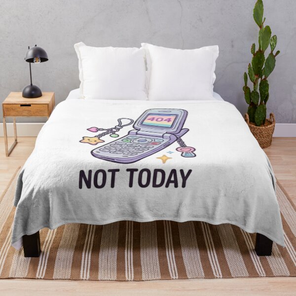 Item preview, Y2K Retro Flip Phone 404 Error Not Today Aesthetic Sticker designed and sold by Rehnair.
