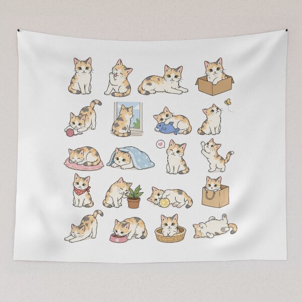 Item preview, Cute Calico Cat Activities Sticker Pack Sheet designed and sold by Rehnair.