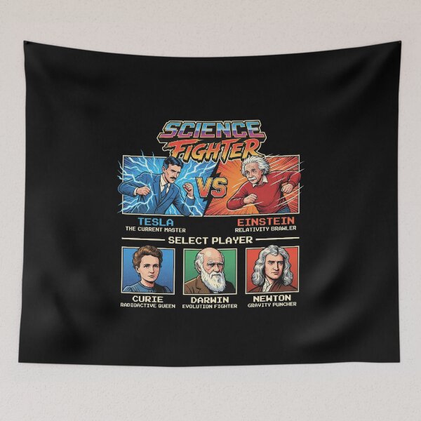 Item preview, Science Fighter Retro Arcade Scientists Parody designed and sold by AdyKurniawan.