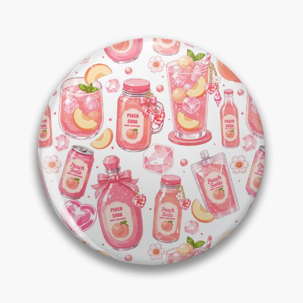 Item preview, Kawaii Peach Soda Drink  Seamless designed and sold by KJackArtwork.