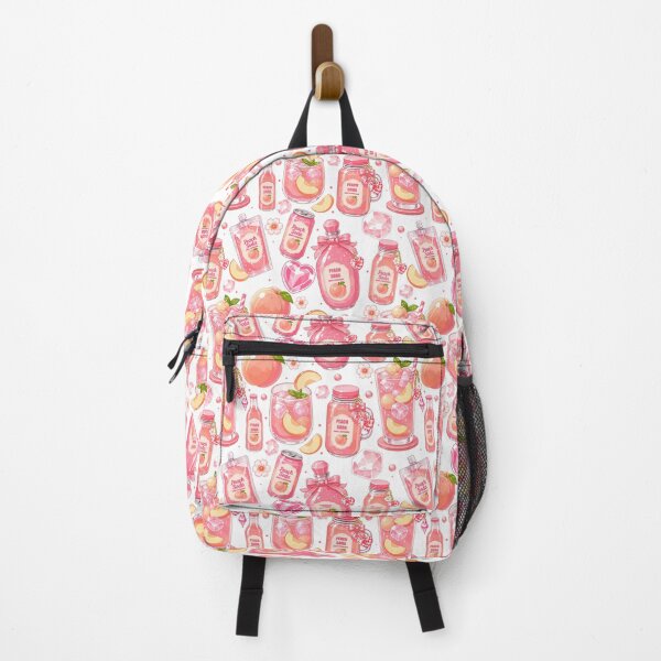 Item preview, Kawaii Peach Soda Drink Seamless designed and sold by KJackArtwork.