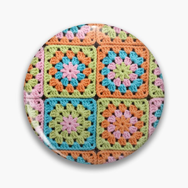 Item preview, Spring Crochet Granny Square Turquoise Pink Lime designed and sold by LuisWorks.
