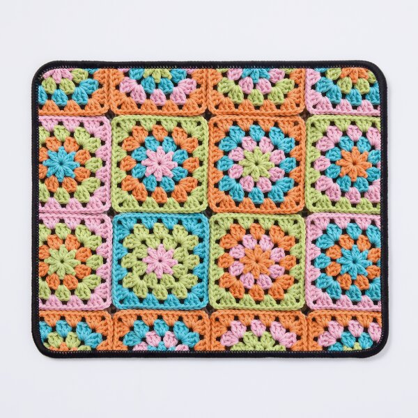 Item preview, Spring Crochet Granny Square Turquoise Pink Lime designed and sold by LuisWorks.
