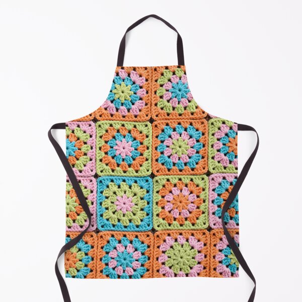 Item preview, Spring Crochet Granny Square Turquoise Pink Lime designed and sold by LuisWorks.
