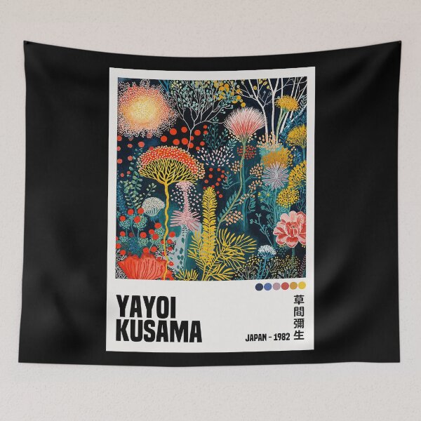 Item preview, Inspired by Yayoi Kusama Coral Poster, Colorful Sango Dot Art Print, Tokyo Japanese Modern Wall Decor designed and sold by scrambledpeg.