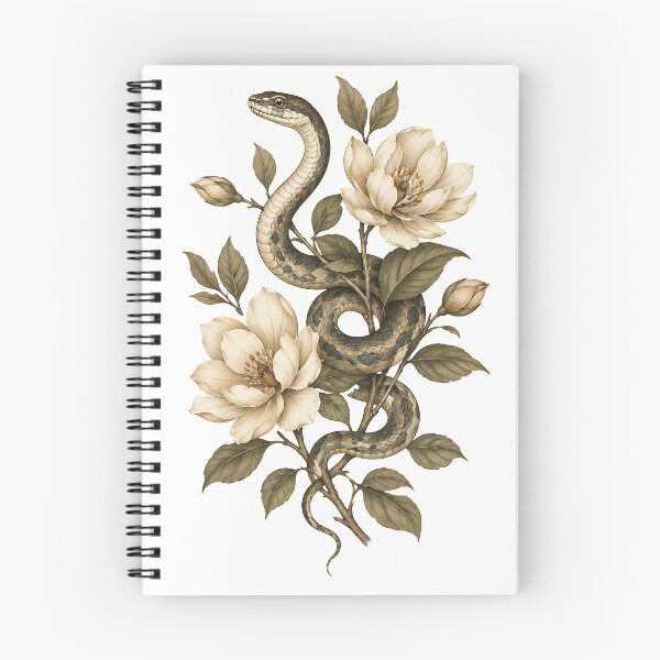Item preview, Vintage Botanical Serpent and Cream Blossoms designed and sold by Jaideep Walia.