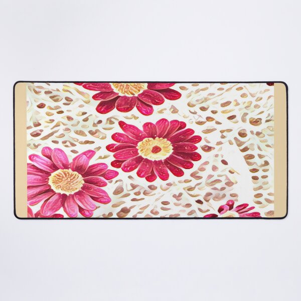 Item preview, Impressionist Pink Daisy Flower Leopard Pattern designed and sold by BalkanBloom.
