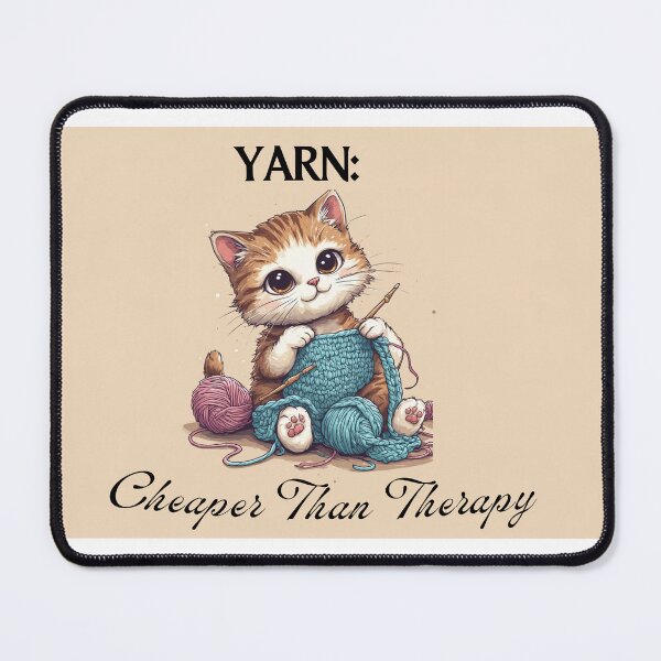 Item preview, Yarn: Cheaper Than Therapy- Funny Crochet Cat designed and sold by LeafyMushroom.