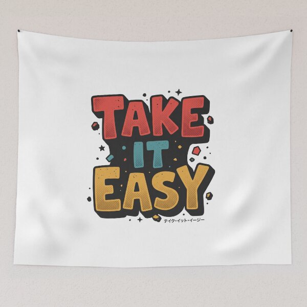 Item preview, Take It Easy Retro Pop Art Typography Vintage Vibe designed and sold by AdyKurniawan.