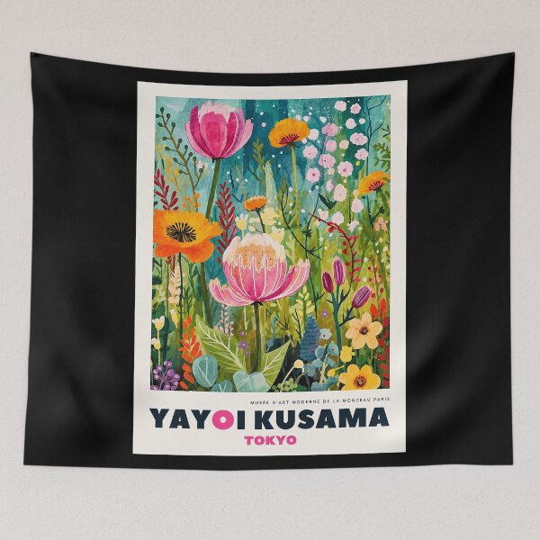 Item preview, Inspired by Yayoi Kusama Tokyo Flower Garden Poster, Colorful Botanical Art Print, Musee d'Art Moderne Wall Decor designed and sold by MorningJoco.