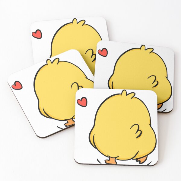 Item preview, Cute Kawaii Chick Butt - Adorable Yellow Duckling from Behind with Hear designed and sold by LYAN-STORE.