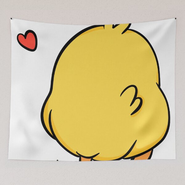 Item preview, Cute Kawaii Chick Butt - Adorable Yellow Duckling from Behind with Hear designed and sold by LYAN-STORE.