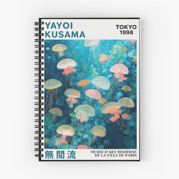 Item preview, Inspired by Yayoi Kusama Jellyfish Poster, Colorful Tokyo 1998 Ocean Art Print, Musee d'Art Moderne Wall Decor designed and sold by HappyGrandmaUB.