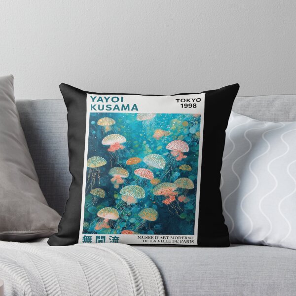 Item preview, Inspired by Yayoi Kusama Jellyfish Poster, Colorful Tokyo 1998 Ocean Art Print, Musee d'Art Moderne Wall Decor designed and sold by HappyGrandmaUB.