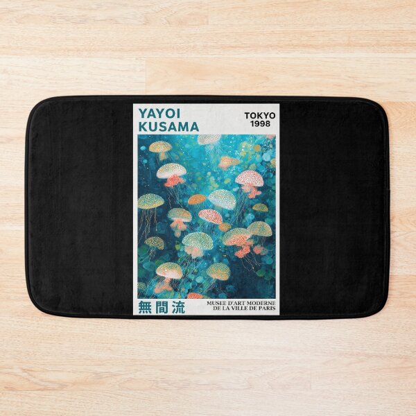 Item preview, Inspired by Yayoi Kusama Jellyfish Poster, Colorful Tokyo 1998 Ocean Art Print, Musee d'Art Moderne Wall Decor designed and sold by HappyGrandmaUB.