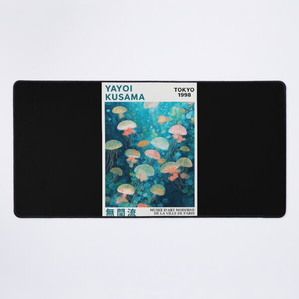 Item preview, Inspired by Yayoi Kusama Jellyfish Poster, Colorful Tokyo 1998 Ocean Art Print, Musee d'Art Moderne Wall Decor designed and sold by HappyGrandmaUB.