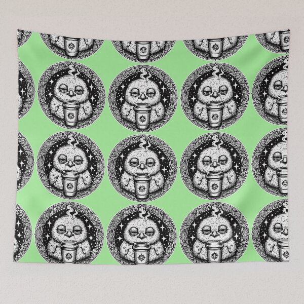 Item preview, Tired But Caffeinated Morning Chick Graphic designed and sold by Nadiename.
