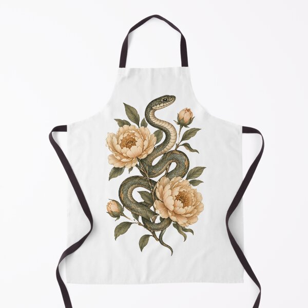 Item preview, Vintage Botanical Snake and Peonies designed and sold by Jaideep Walia.