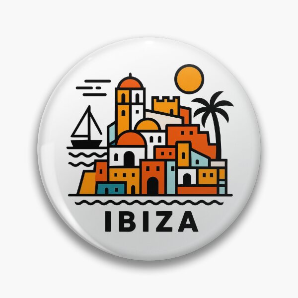 Item preview, Ibiza Spain Travel Souvenir - Old Town Dalt Vila & Sailboat Art designed and sold by OzzFrequency.