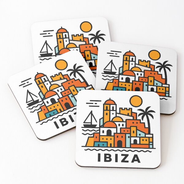 Item preview, Ibiza Spain Travel Souvenir - Old Town Dalt Vila & Sailboat Art designed and sold by OzzFrequency.
